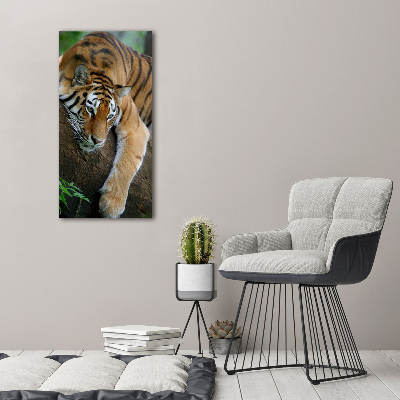 Tableau acrylique Tigre dans un arbre