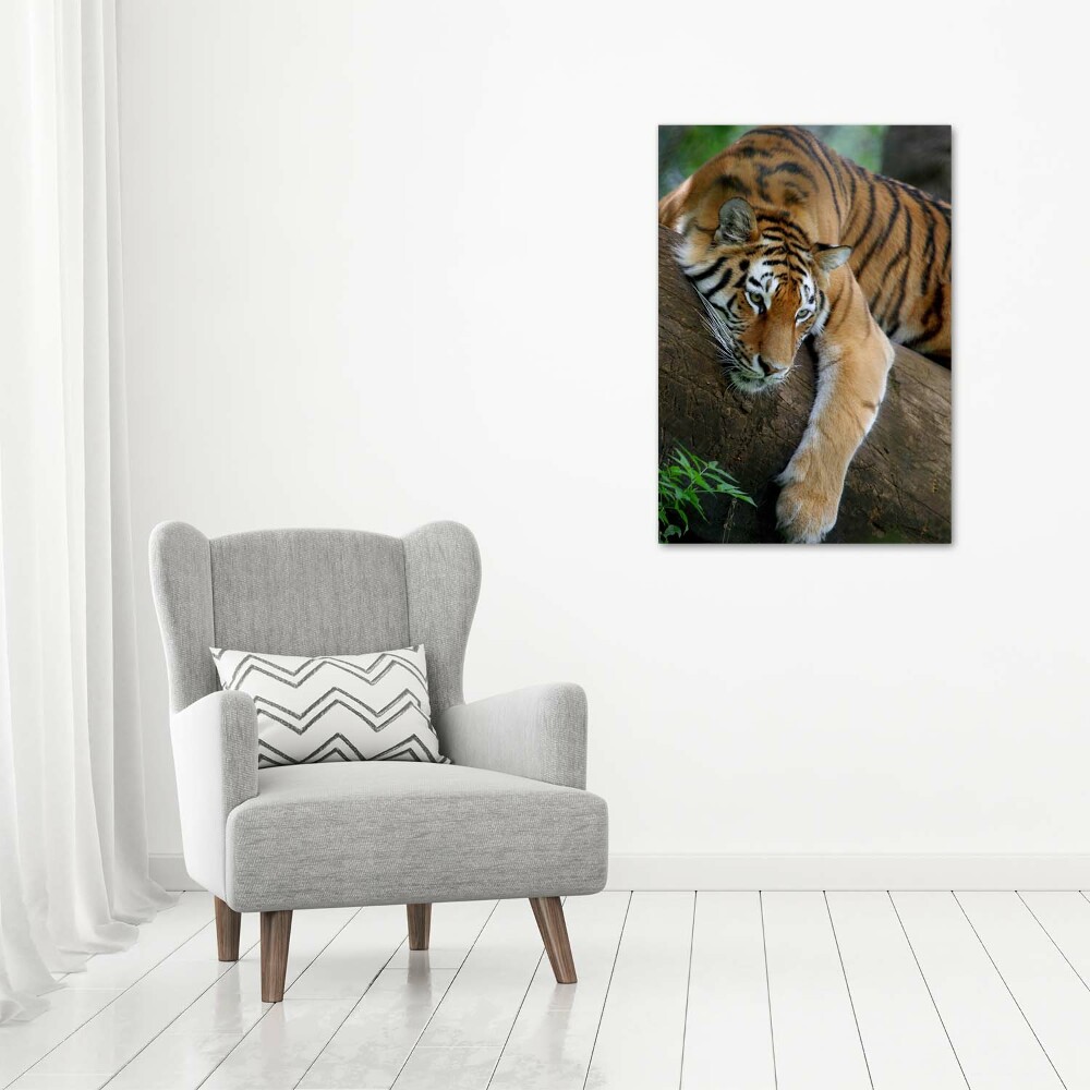 Tableau acrylique Tigre dans un arbre