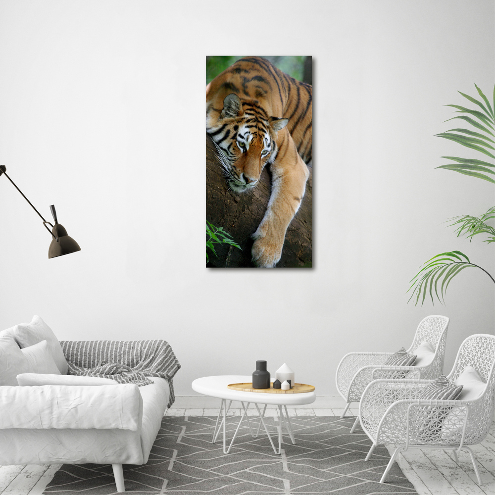 Tableau acrylique Tigre dans un arbre