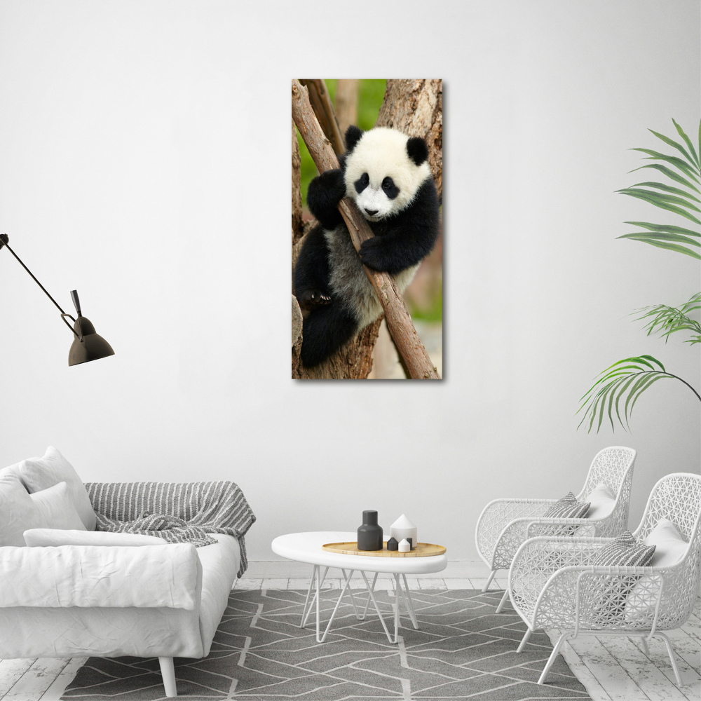 Tableau acrylique Panda dans un arbre