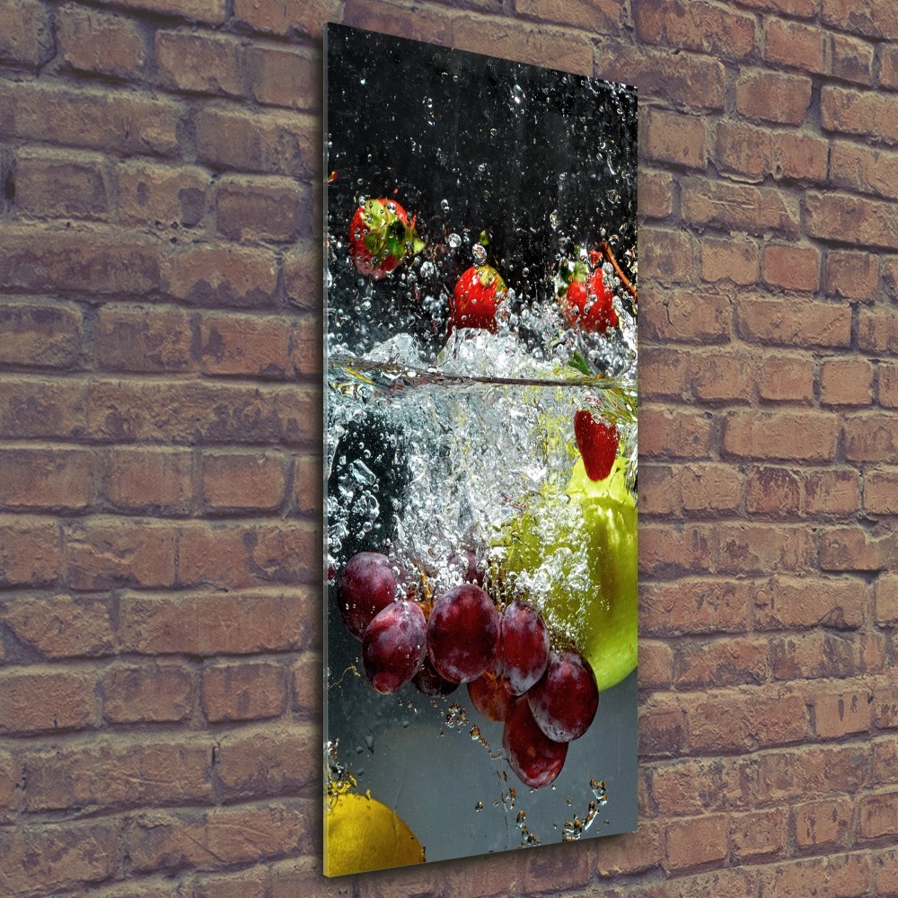 Tableau sur verre acrylique Fruits sous l'eau