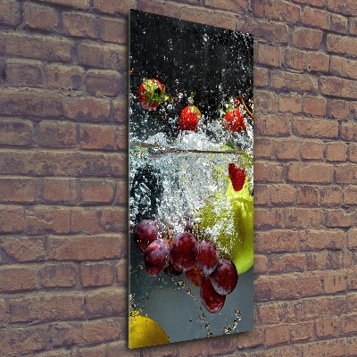 Tableau sur verre acrylique Fruits sous l'eau