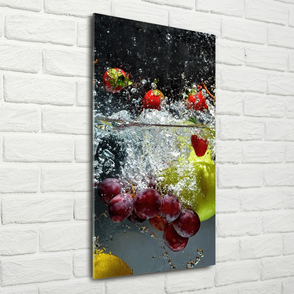 Tableau sur verre acrylique Fruits sous l'eau