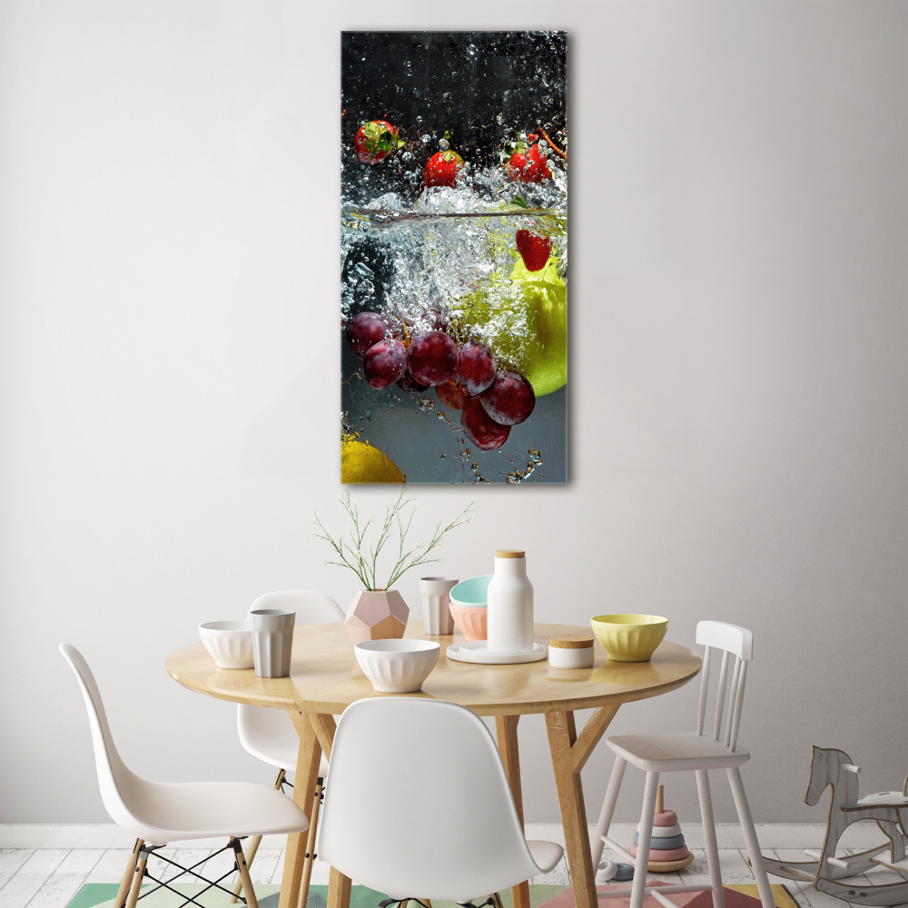 Tableau sur verre acrylique Fruits sous l'eau