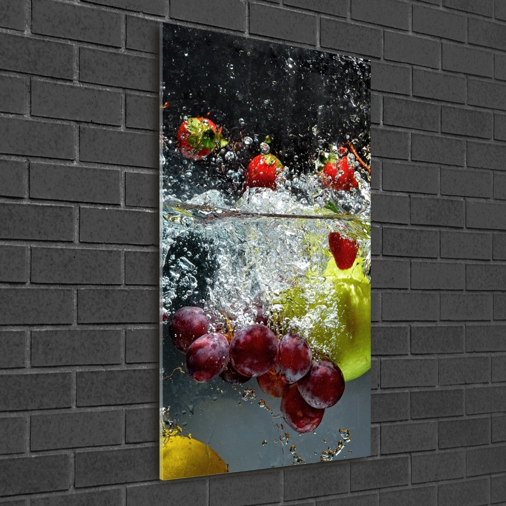 Tableau sur verre acrylique Fruits sous l'eau