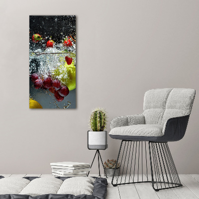 Tableau sur verre acrylique Fruits sous l'eau