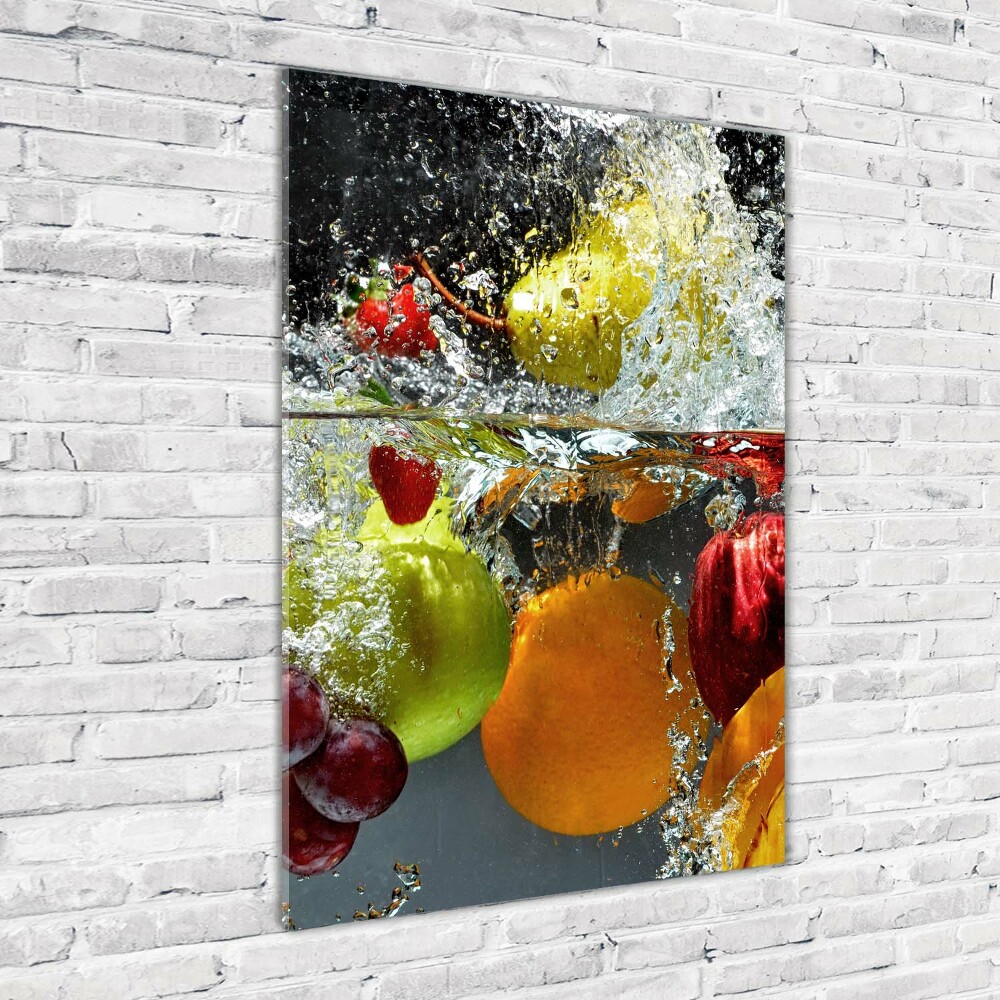 Tableau sur verre acrylique Fruits sous l'eau