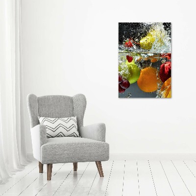 Tableau sur verre acrylique Fruits sous l'eau