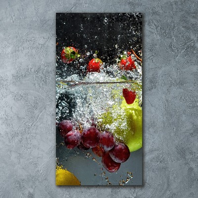 Tableau sur verre acrylique Fruits sous l'eau