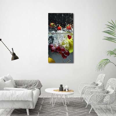 Tableau sur verre acrylique Fruits sous l'eau