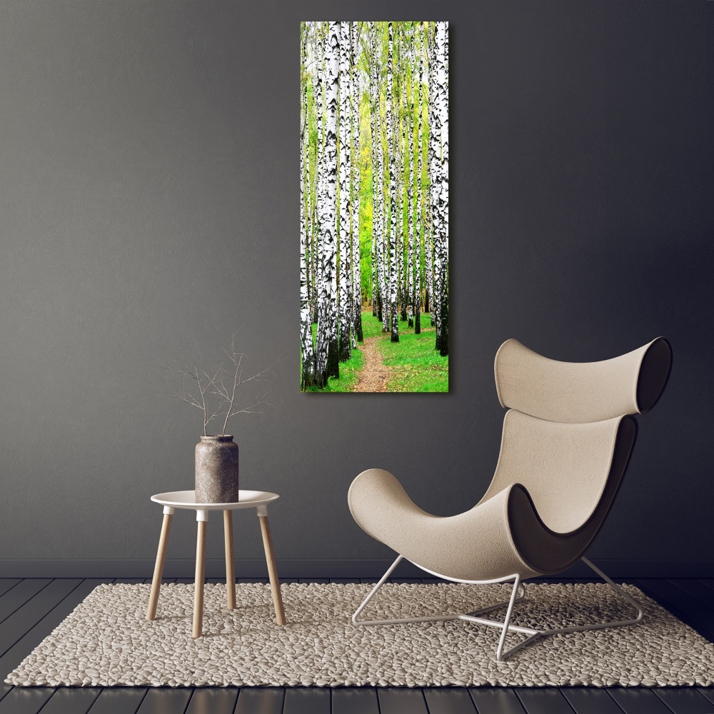 Tableau sur verre acrylique Forêt de bouleaux