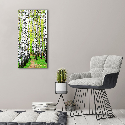 Tableau sur verre acrylique Forêt de bouleaux