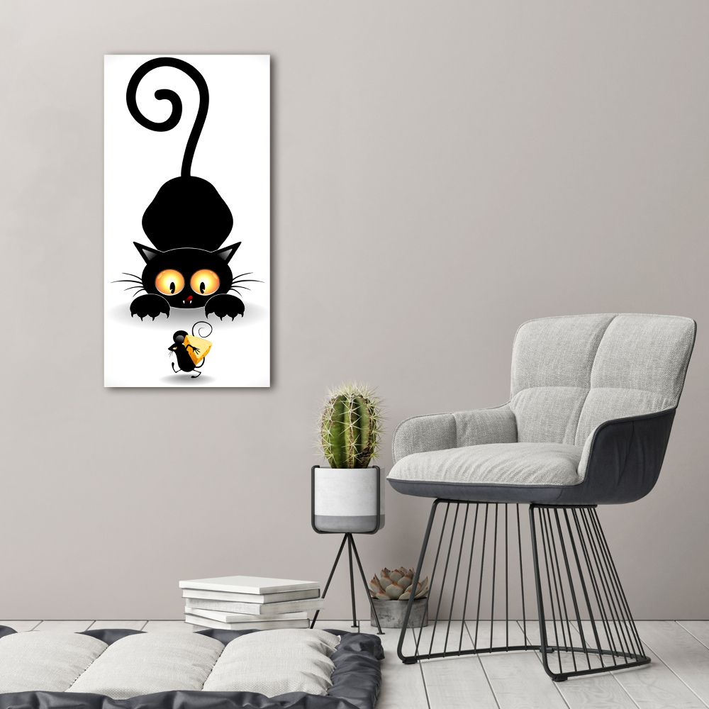 Acrylique tableau Chat et souris