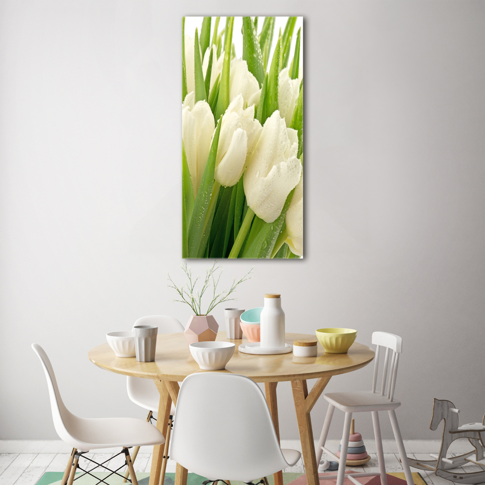 Acrylique tableau Tulipes blanches fleurs