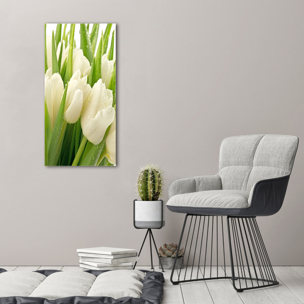 Acrylique tableau Tulipes blanches fleurs