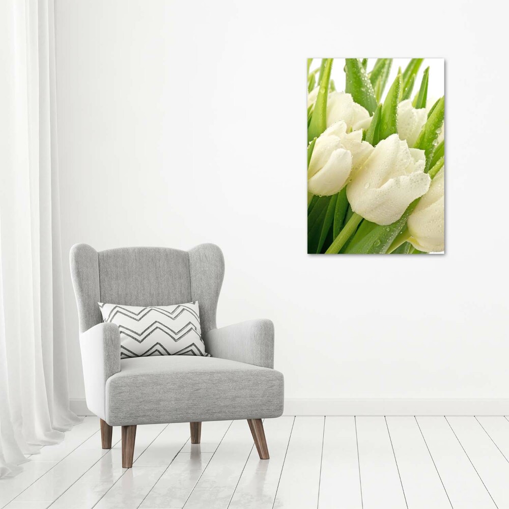 Acrylique tableau Tulipes blanches fleurs