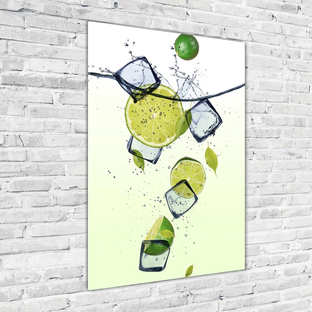 Tableau en acrylique Citrons verts et glace