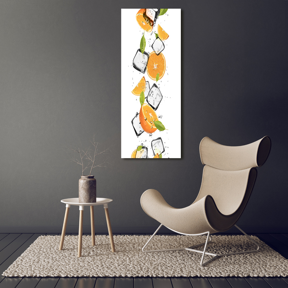 Tableau sur verre acrylique Oranges et glace