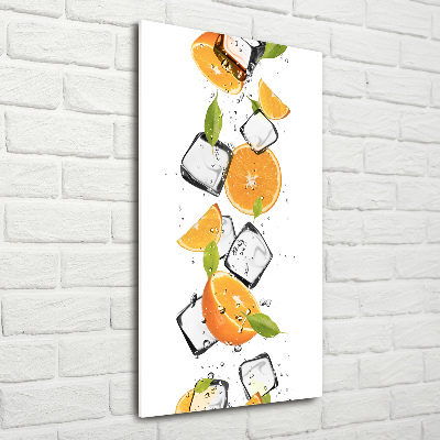 Tableau sur verre acrylique Oranges et glace