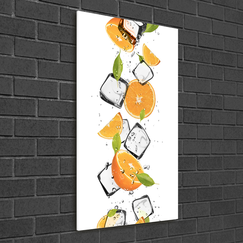 Tableau sur verre acrylique Oranges et glace