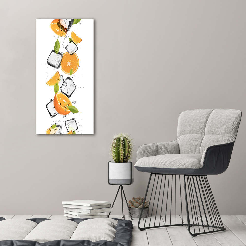 Tableau sur verre acrylique Oranges et glace