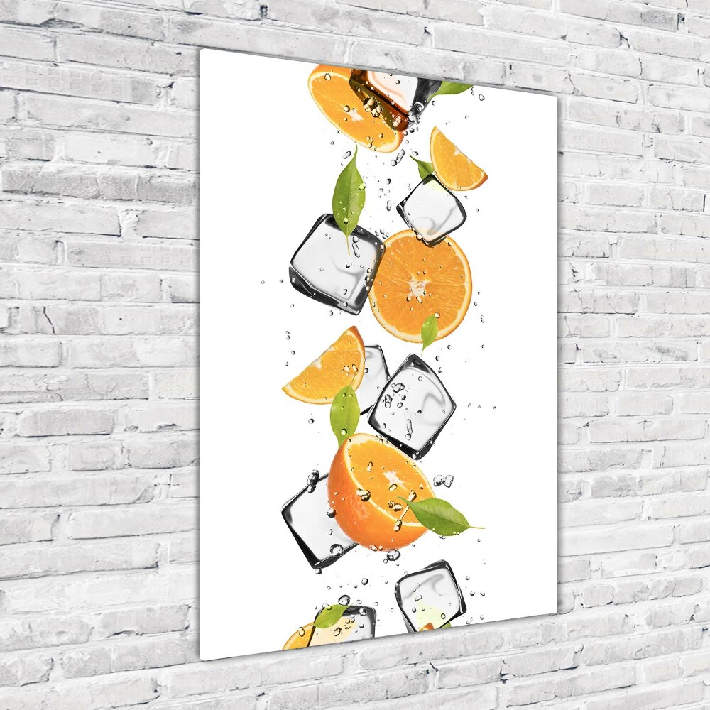 Tableau sur verre acrylique Oranges et glace