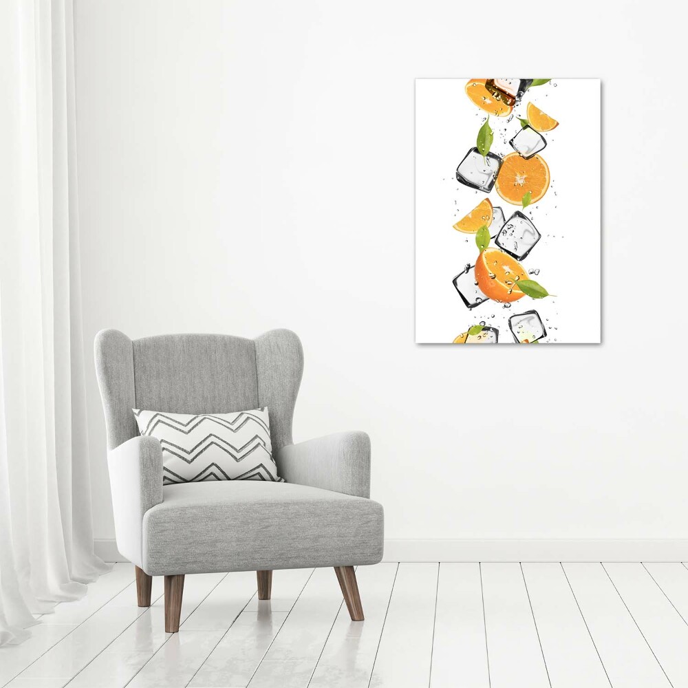 Tableau sur verre acrylique Oranges et glace