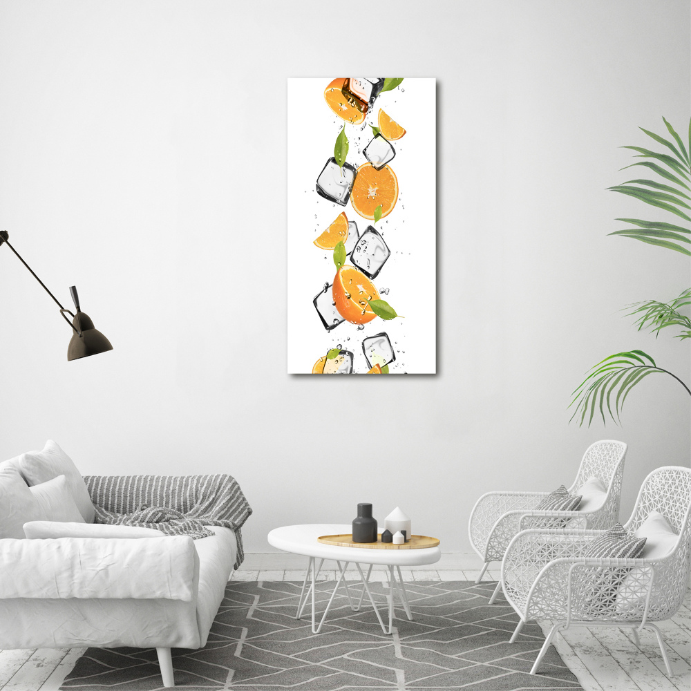 Tableau sur verre acrylique Oranges et glace