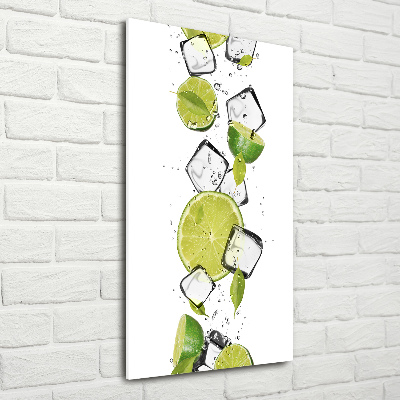 Acrylique tableau Citron vert et glace