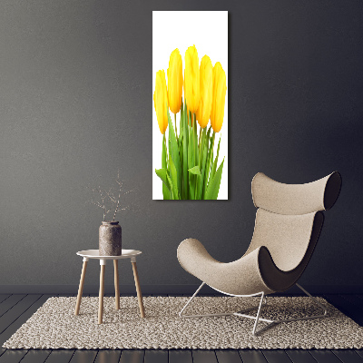 Tableau verre acrylique Tulipes jaunes