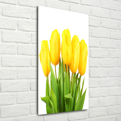 Tableau verre acrylique Tulipes jaunes