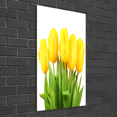 Tableau verre acrylique Tulipes jaunes