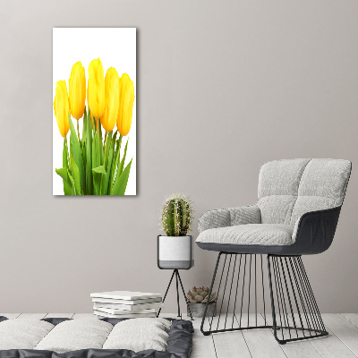 Tableau verre acrylique Tulipes jaunes