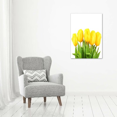 Tableau verre acrylique Tulipes jaunes