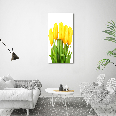 Tableau verre acrylique Tulipes jaunes