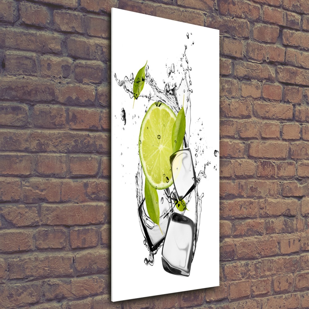 Tableau acrylique Citron vert et glace