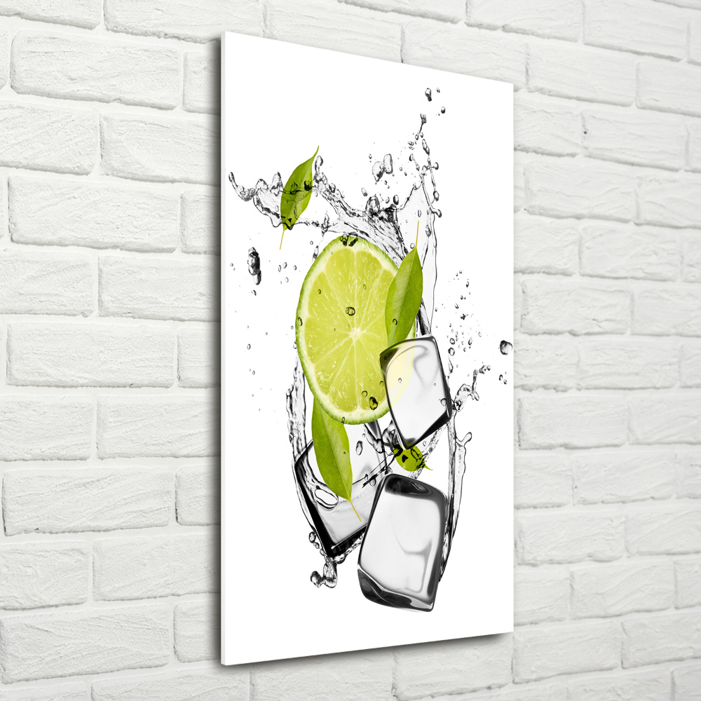 Tableau acrylique Citron vert et glace