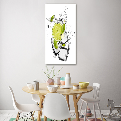 Tableau acrylique Citron vert et glace