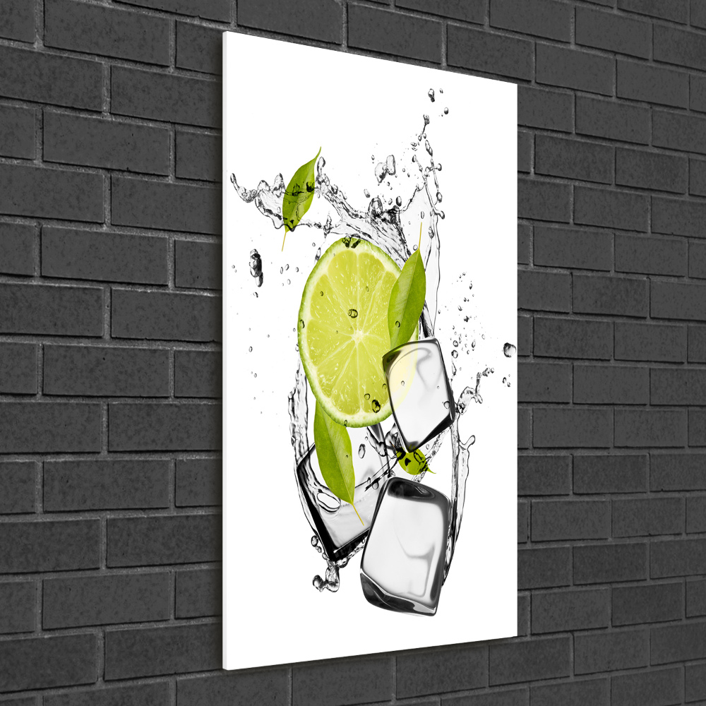 Tableau acrylique Citron vert et glace