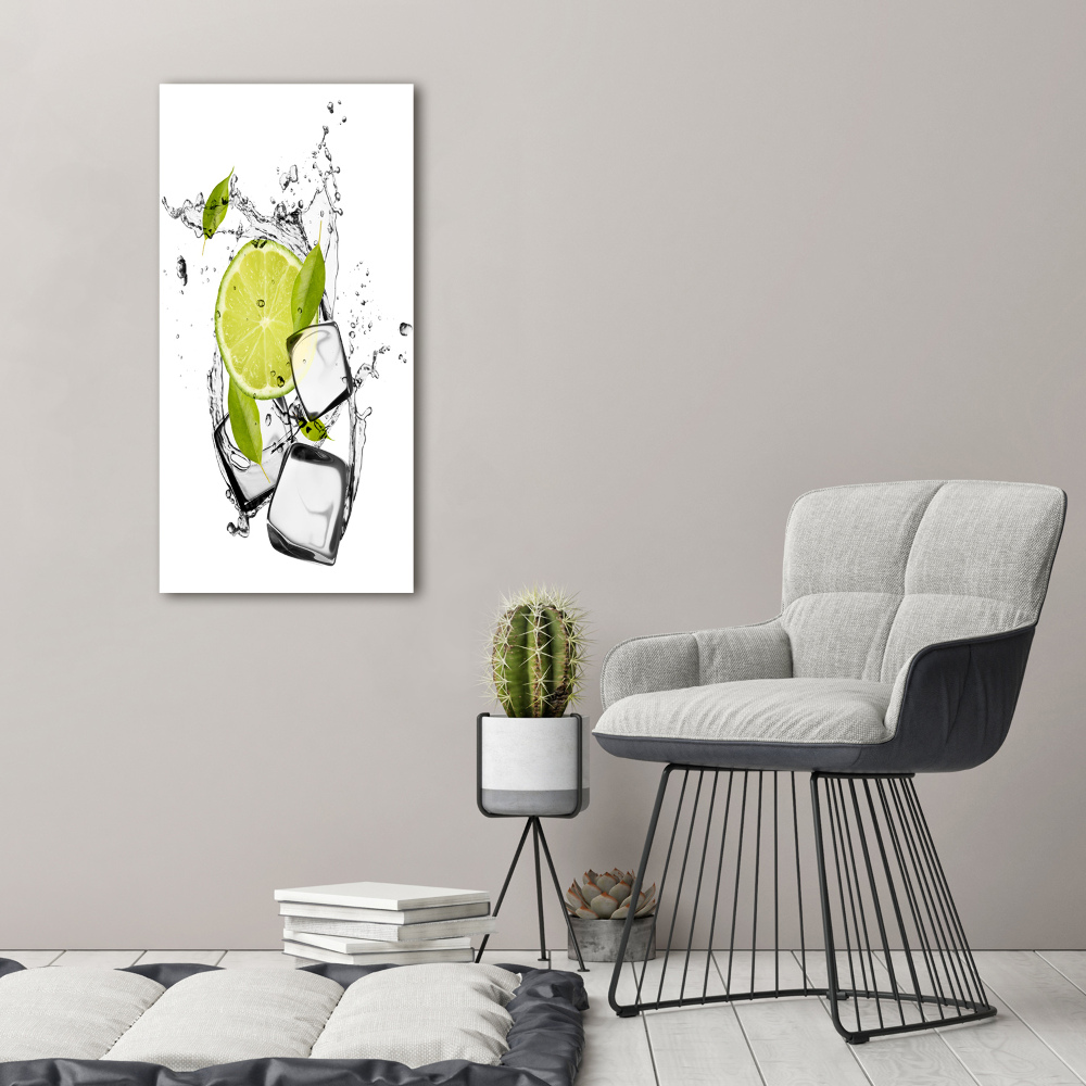 Tableau acrylique Citron vert et glace