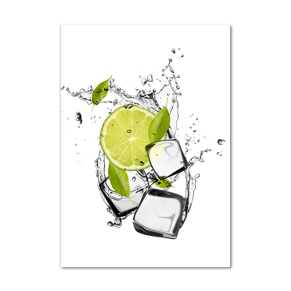 Tableau acrylique Citron vert et glace