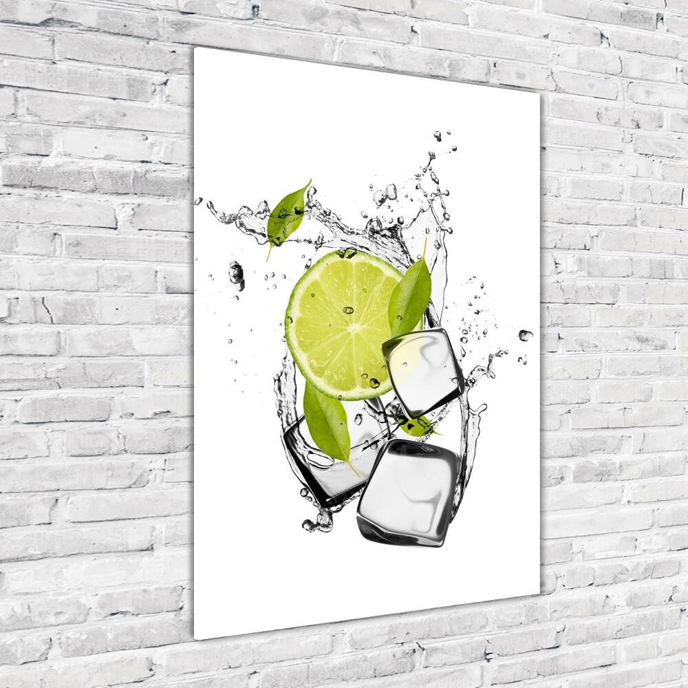 Tableau acrylique Citron vert et glace