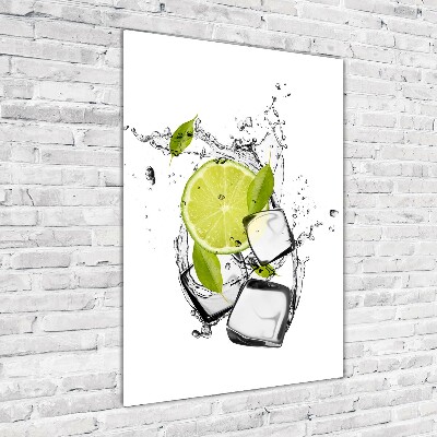 Tableau acrylique Citron vert et glace