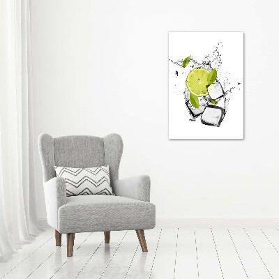 Tableau acrylique Citron vert et glace