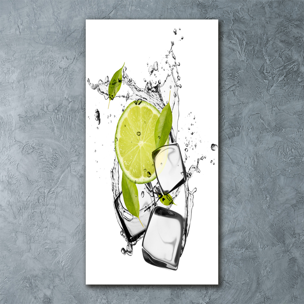 Tableau acrylique Citron vert et glace