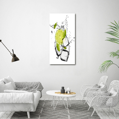 Tableau acrylique Citron vert et glace