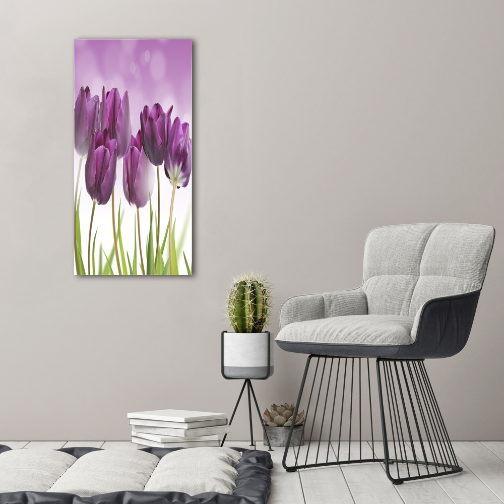 Acrylique tableau Tulipes violettes