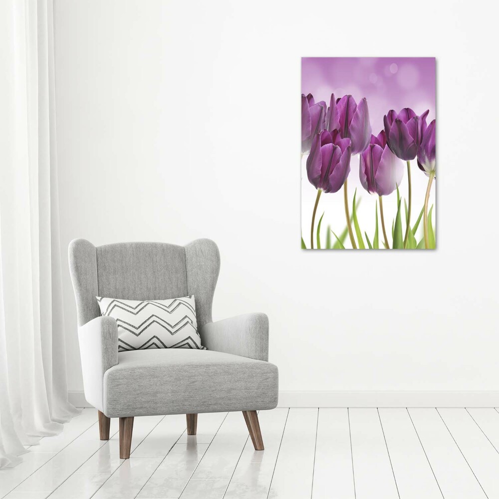 Acrylique tableau Tulipes violettes