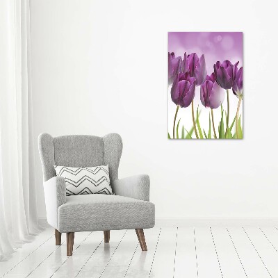 Acrylique tableau Tulipes violettes