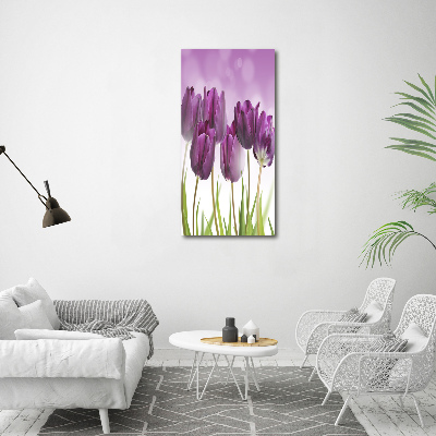 Acrylique tableau Tulipes violettes